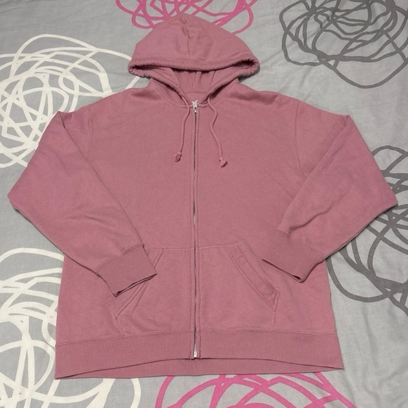 Hollister Tops - Hollister Pink Oversized Zip-Up Hoodie